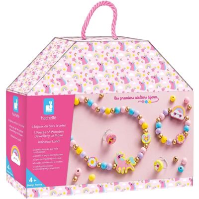 Set di gioielli in legno Tęczowa kraina per bambini 4+ Set di gioielli in legno Tęczowa kraina per bambini 4+