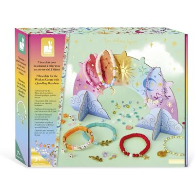 Janod Regenbogen-Armband Bastelset - 7 Armbänder für die Woche Janod Regenbogen-Armband Bastelset - 7 Armbänder für die Woche