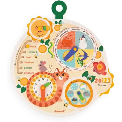 Janod Modèle Roue Du Temps en Bois FSC - Calendrier Éducatif pour Enfants Janod Modèle Roue Du Temps en Bois FSC - Calendrier Éducatif pour Enfants