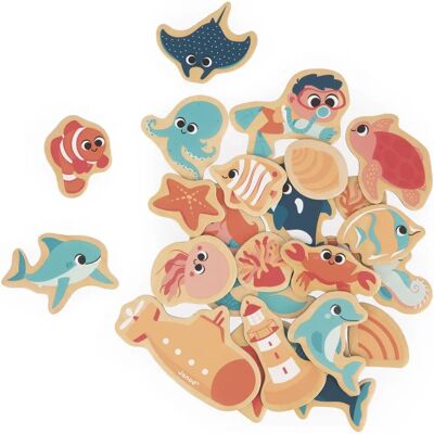 Janod Magnets Monde Sous-Marin en Bois - 24 pcs pour enfants 2+ - Publicité Janod Magnets Monde Sous-Marin en Bois - 24 pcs pour enfants 2+ - Publicité