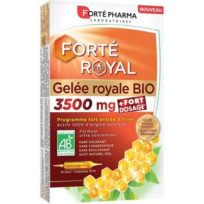 Forté Pharma Forté Royal Gelée Royale 3500 mg Bio - 10 Ampoules - Publicité Forté Pharma Forté Royal Gelée Royale 3500 mg Bio - 10 Ampoules - Publicité