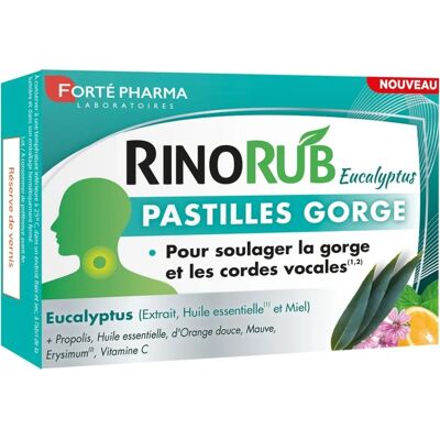 Pastilles Rinorub Eucalyptus Forté Pharma 20 pcs - Publicité Pastilles Rinorub Eucalyptus Forté Pharma 20 pcs - Publicité