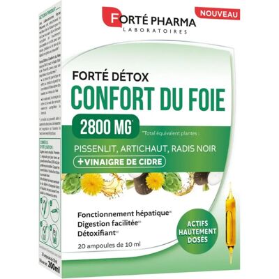Forté Pharma Forté Détox Confort du Foie - 20 Ampilles - Publicité Forté Pharma Forté Détox Confort du Foie - 20 Ampilles - Publicité