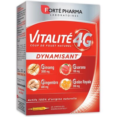 Forté Pharma Vitalité 4G Dynamisant - 20 Ampoules - Publicité Forté Pharma Vitalité 4G Dynamisant - 20 Ampoules - Publicité