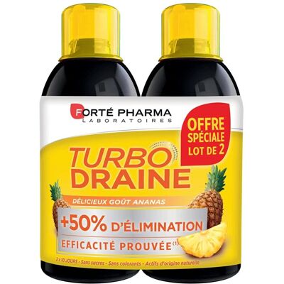 Forté Pharma Turbodraine Ananas - Schlankheitsdetox - 2x500ml Forté Pharma Turbodraine Ananas - Schlankheitsdetox - 2x500ml