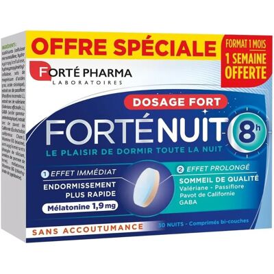 Forté Pharma Forte Nuit 8H Support Sommeil - 30 Comprimés - Publicité Forté Pharma Forte Nuit 8H Support Sommeil - 30 Comprimés - Publicité