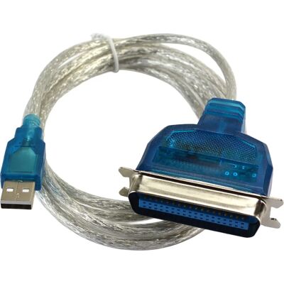 Adaptateur USB vers port parallèle MCL - 1,80 m - Bleu Adaptateur USB vers port parallèle MCL - 1,80 m - Bleu