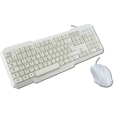 MCL ACK-2012/B Tastatur und Maus - Weiß - USB AZERTY MCL ACK-2012/B Tastatur und Maus - Weiß - USB AZERTY