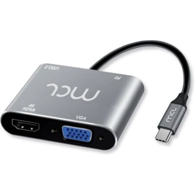 MCL MD1B99AU3CHVUDP Srebrna Stacja dokująca USB-C HDMI VGA 60W MCL MD1B99AU3CHVUDP Srebrna Stacja dokująca USB-C HDMI VGA 60W