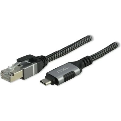 MCL Model MC1D99AZZ03CRJ452 Kabel Sieciowy - Pleciony, 2m, Szary/Czarny MCL Model MC1D99AZZ03CRJ452 Kabel Sieciowy - Pleciony, 2m, Szary/Czarny