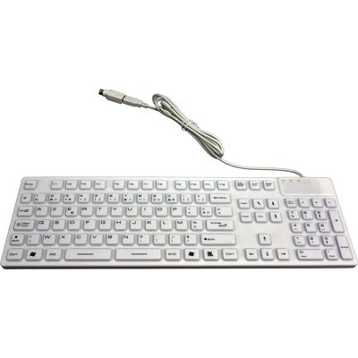 Clavier filaire étanche IP68 - AZERTY français blanc - Publicité Clavier filaire étanche IP68 - AZERTY français blanc - Publicité