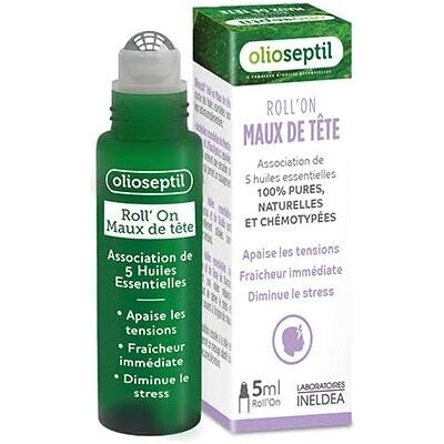 Olioseptil Eucalipto Menta Rosa Dolor de cabeza Roll-on - Aceite esencial Olioseptil Eucalipto Menta Rosa Dolor de cabeza Roll-on - Aceite esencial