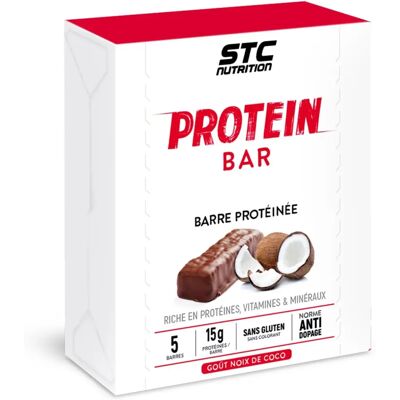 Barre Protéinée Coco - 5 x 45g STC Nutrition - Publicité Barre Protéinée Coco - 5 x 45g STC Nutrition - Publicité