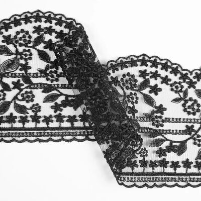 Mondial Tissus - MT - Ruban dentelle fleurs 115 mm noir - Publicité Mondial Tissus - MT - Ruban dentelle fleurs 115 mm noir - Publicité