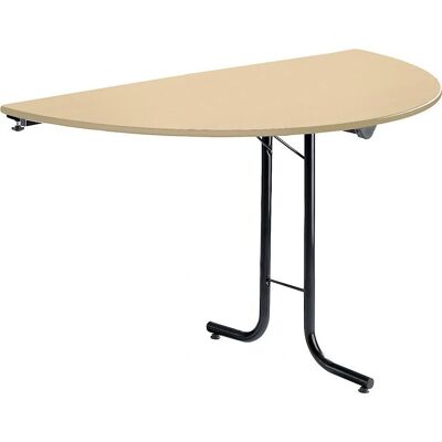 KaiserKraft Mesa de Extensión Plegable - Semicírculo 1400x700mm - Marco Negro KaiserKraft Mesa de Extensión Plegable - Semicírculo 1400x700mm - Marco Negro