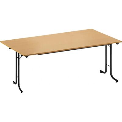 Mesa Plegable Kaiserkraft - Rectangular, 1600x800mm, Marco Negro, Decor Haya Mesa Plegable Kaiserkraft - Rectangular, 1600x800mm, Marco Negro, Decor Haya
