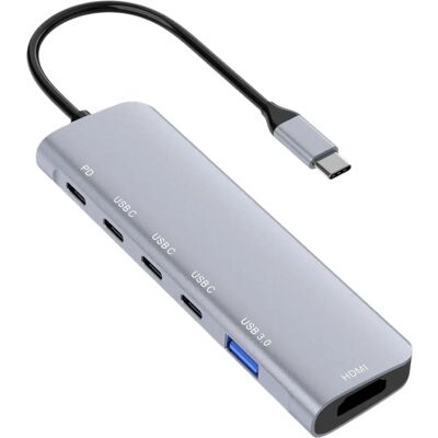 DLH DLH DY-TU5005 Laptop Dock - Silber - HDMI & USB 3.2 DLH DLH DY-TU5005 Laptop Dock - Silber - HDMI & USB 3.2