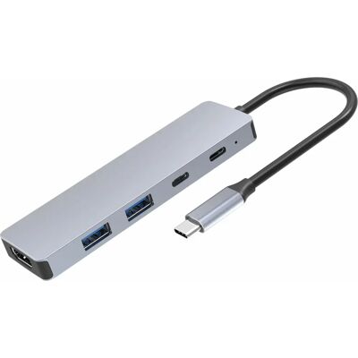DLH DY-TU5105 Hub USB-C - 5000 Mbit/s - Gris DLH DY-TU5105 Hub USB-C - 5000 Mbit/s - Gris