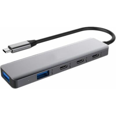 DLH DY-TU5200 USB-C Hub - 10000 Mbit/s - Grau DLH DY-TU5200 USB-C Hub - 10000 Mbit/s - Grau