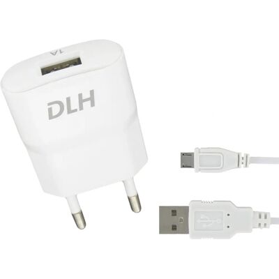 DLH DY-AU1870 Universele Witte Telefoonoplader - 5W USB-voeding DLH DY-AU1870 Universele Witte Telefoonoplader - 5W USB-voeding