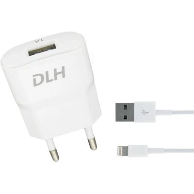 DLH DY-AU1872 Vit USB Lightning Laddare - 5W - iPhone-kompatibel DLH DY-AU1872 Vit USB Lightning Laddare - 5W - iPhone-kompatibel