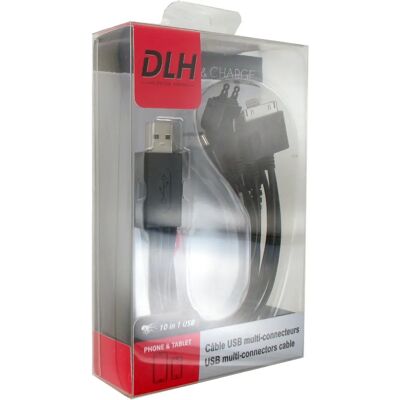 DLH DLH DY-TU1975B Mobiele Telefoon Kabel - Zwart - 1m DLH DLH DY-TU1975B Mobiele Telefoon Kabel - Zwart - 1m