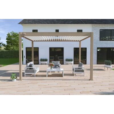 Pergola bioclimatique en aluminium Ombréa - 3x4m, Naturel - Publicité Pergola bioclimatique en aluminium Ombréa - 3x4m, Naturel - Publicité