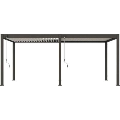 OMBREA Pergola bioclimatique en aluminium 3x6 m Anthracite et blanc - Publicité OMBREA Pergola bioclimatique en aluminium 3x6 m Anthracite et blanc - Publicité