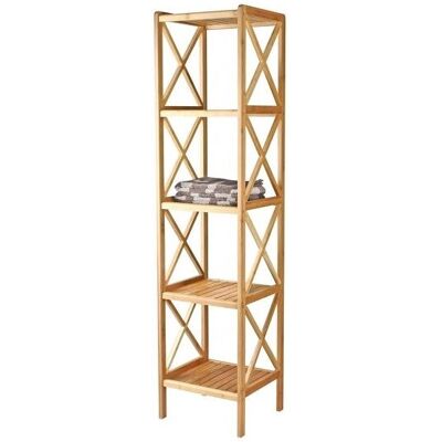 MSV Estantería de baño - Bambú natural - Ahorro de espacio MSV Estantería de baño - Bambú natural - Ahorro de espacio