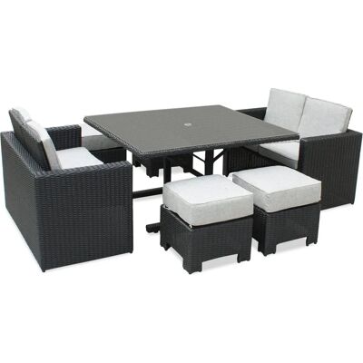 DCB GARDEN Oceane - Conjunto de comedor de jardín para 8 - Resina y aluminio DCB GARDEN Oceane - Conjunto de comedor de jardín para 8 - Resina y aluminio