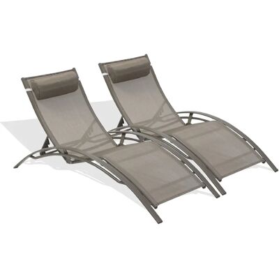 DCB GARDEN CL76 - 2 Aluminium Sonnenliegen - Verstellbar, Gepolstert DCB GARDEN CL76 - 2 Aluminium Sonnenliegen - Verstellbar, Gepolstert