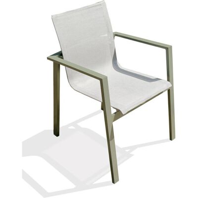 DCB GARDEN - Miami Stapelbarer Gartensessel - Modernes Aluminium - 58x58x84cm DCB GARDEN - Miami Stapelbarer Gartensessel - Modernes Aluminium - 58x58x84cm