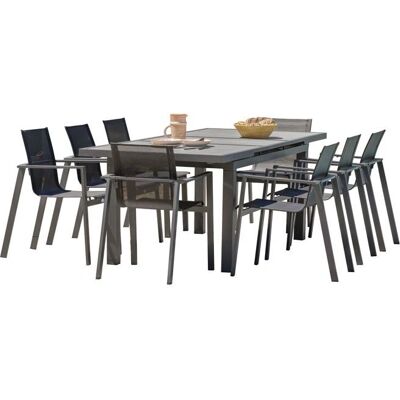 Set da pranzo da giardino Venise - 8 posti - Alluminio grigio Set da pranzo da giardino Venise - 8 posti - Alluminio grigio