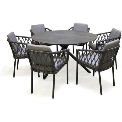 PARIS GARDEN Pilat - Gartenset für 6 Personen - Aluminium grau PARIS GARDEN Pilat - Gartenset für 6 Personen - Aluminium grau