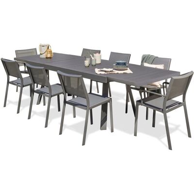 DCB GARDEN Stockholm - Conjunto de comedor de jardín - 8 plazas - Aluminio DCB GARDEN Stockholm - Conjunto de comedor de jardín - 8 plazas - Aluminio