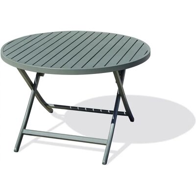 CITYGARDEN Marius - Table de jardin ronde pliable en aluminium - Kaki - Publicité CITYGARDEN Marius - Table de jardin ronde pliable en aluminium - Kaki - Publicité