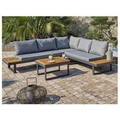 DCB GARDEN MIYAKO - Ensemble salon de jardin - Gris anthracite et bois d'acacia - Publicité DCB GARDEN MIYAKO - Ensemble salon de jardin - Gris anthracite et bois d'acacia - Publicité