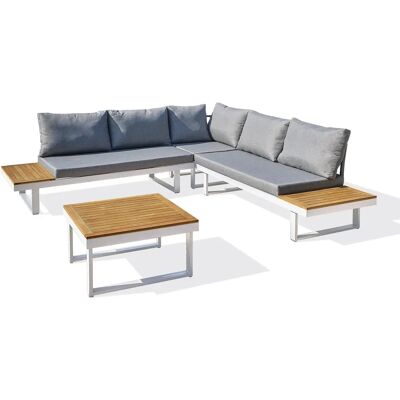 DCB GARDEN Miyako Conjunto de Jardín - Acacia y Aluminio - 5 Plazas DCB GARDEN Miyako Conjunto de Jardín - Acacia y Aluminio - 5 Plazas