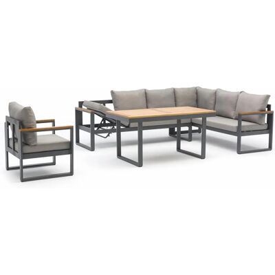 DCB GARDEN YONAH - Ensemble de jardin en aluminium & acacia - 7 pièces - Publicité DCB GARDEN YONAH - Ensemble de jardin en aluminium & acacia - 7 pièces - Publicité