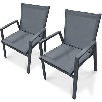 Dcb Garden Floride - Conjunto de 2 Sillas Apilables de Aluminio - 60x86x56cm Dcb Garden Floride - Conjunto de 2 Sillas Apilables de Aluminio - 60x86x56cm