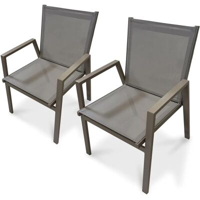 DCB GARDEN Floride - Conjunto de 2 sillas de jardín de aluminio - 60x86x56cm DCB GARDEN Floride - Conjunto de 2 sillas de jardín de aluminio - 60x86x56cm