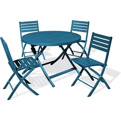 Citygarden Marius - Conjunto de comedor de jardín con 4 sillas de aluminio Citygarden Marius - Conjunto de comedor de jardín con 4 sillas de aluminio