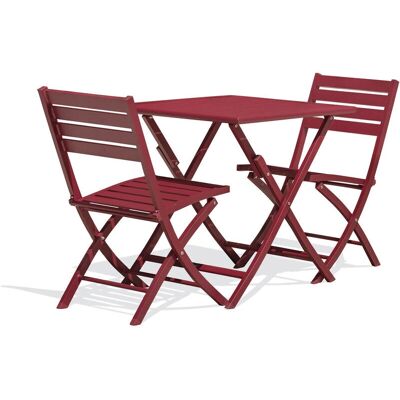 CITYGARDEN Marius - Conjunto de muebles de jardín - Aluminio - Rojo CITYGARDEN Marius - Conjunto de muebles de jardín - Aluminio - Rojo