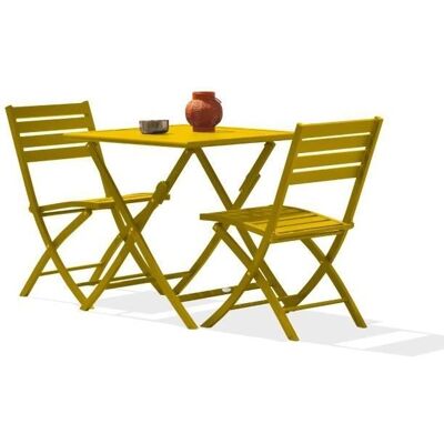CityGarden Marius - Conjunto de mesa y sillas de jardín - Mostaza amarilla CityGarden Marius - Conjunto de mesa y sillas de jardín - Mostaza amarilla