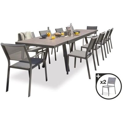 DCB GARDEN Estocolmo - Juego de comedor jardín - 12 plazas - cerámica y vidrio DCB GARDEN Estocolmo - Juego de comedor jardín - 12 plazas - cerámica y vidrio