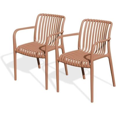 CITYGARDEN Tiago - Lot de 2 Chaises de Jardin Empilables - Terracotta - Chaises de Jardin - Publicité CITYGARDEN Tiago - Lot de 2 Chaises de Jardin Empilables - Terracotta - Chaises de Jardin - Publicité