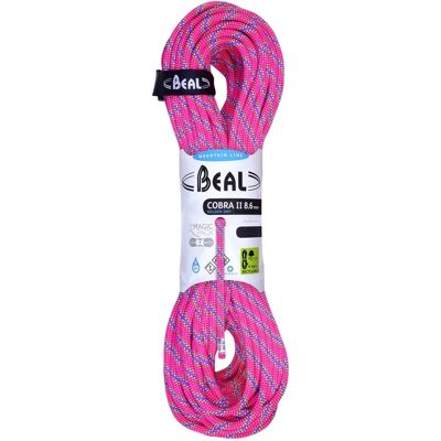 Lina wspinaczkowa Beal Cobra II Unicore 8,6mm 50m Różowa Lina wspinaczkowa Beal Cobra II Unicore 8,6mm 50m Różowa