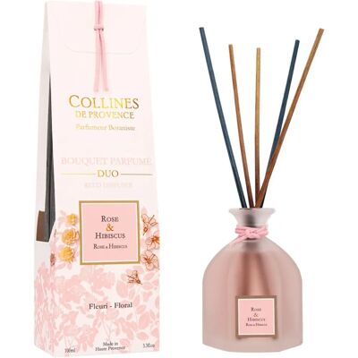 Diffuseur Rose Hibiscus Collines de Provence - 100ml - Publicité Diffuseur Rose Hibiscus Collines de Provence - 100ml - Publicité