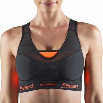 Soutien ZSPORT Virtuosity - Support Max, Respirant, Noir-Orange - Publicité Soutien ZSPORT Virtuosity - Support Max, Respirant, Noir-Orange - Publicité