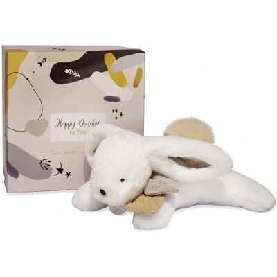 Doudou et Compagnie Weißer Hasen Plüschtier - 25cm - Beruhigt Babys Doudou et Compagnie Weißer Hasen Plüschtier - 25cm - Beruhigt Babys